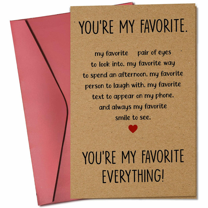 Pawzity Anniversary Card for Couple Hearts Pattern 5.3x8in Single Folded Card by Deal US