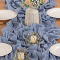 [Like New] MLMW 10 Pack Dusty Blue Cheesecloth Table Runner 160in Boho Gauze Rustic by Deal US