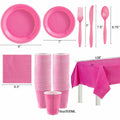 Suertestarry 102 Pcs Party Plates Napkins Set Rose Pink for 20 People by Deal US