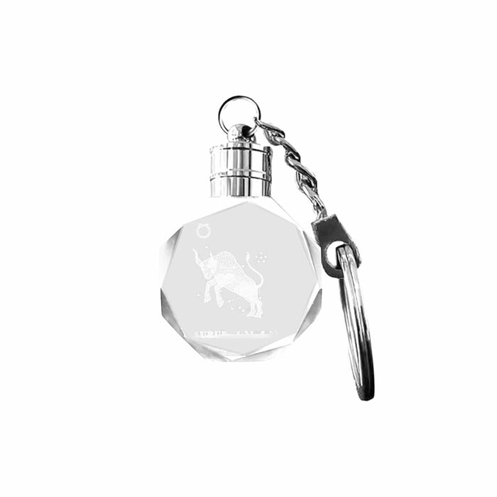 Artmosphere Taurus Zodiac Crystal LED Keychain Color Changing Transparent by Deal US