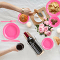 Suertestarry 102 Pcs Party Plates Napkins Set Rose Pink for 20 People by Deal US