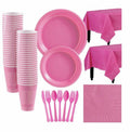 Suertestarry 102 Pcs Party Plates Napkins Set Rose Pink for 20 People by Deal US