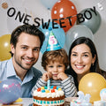 Lotoo One Sweet Boy Birthday Banner Milk Cookies Cardstock Partydcr01-1 by Deal US