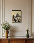 HomeArtPrint Dinosaur Cowboy Wall Art Poster Print 8x10 Inches Unframed by Deal US