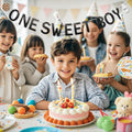 Lotoo One Sweet Boy Birthday Banner Milk Cookies Cardstock Partydcr01-1 by Deal US