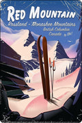 Oedrtqi Red Mountain Rossland Monashee Mountains Ski Poster Metal Sign 12x8 by Deal US