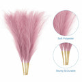 uxcell Faux Pampas Grass 17in 6 Stem 4pcs Red Brown Decor Wedding Home by Deal US