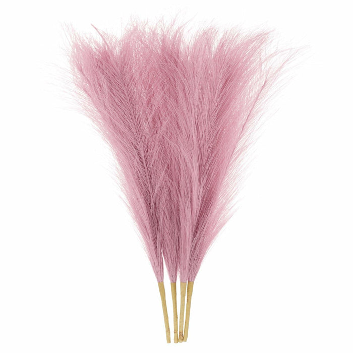uxcell Faux Pampas Grass 17in 6 Stem 4pcs Red Brown Decor Wedding Home by Deal US