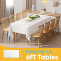 Niuara White Plastic Table Cloth 54x108in Rectangle 4 Pack Waterproof by Deal US