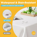 Niuara White Plastic Table Cloth 54x108in Rectangle 4 Pack Waterproof by Deal US