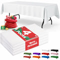 Niuara White Plastic Table Cloth 54x108in Rectangle 4 Pack Waterproof by Deal US