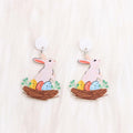 xuzhiyuan Easter Rabbit Carrot Basket Acrylic Glitter Drop Earrings Women by Deal US
