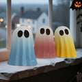 DAZONGE Halloween Ceramic Ghost Figurines Set of 3 Pink Yellow Blue Indoor by Deal US