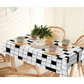 NOHSHE Crossword Puzzle Table Cloth Black White Waterproof 52x70 by Deal US