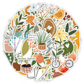 riduk 124Pcs Boho Floral Vinyl Waterproof Stickers for Journaling DIY Decor by Deal US