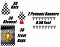 Race Car Party Supplies Set for 30 Kids Hats Bags Banners Swirls Backdrop by Deal US