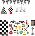 Race Car Party Supplies Set for 30 Kids Hats Bags Banners Swirls Backdrop by Deal US
