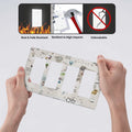 Wpshijia 4 Gang Light Switch Cover Beige Animal World Map Wall Plate by Deal US