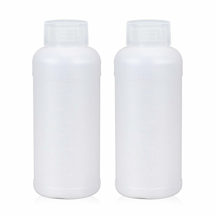 ASEVAT 33.8oz Plastic Reagent Bottle HDPE Wide Mouth Screw Cap 2Pcs by Deal US