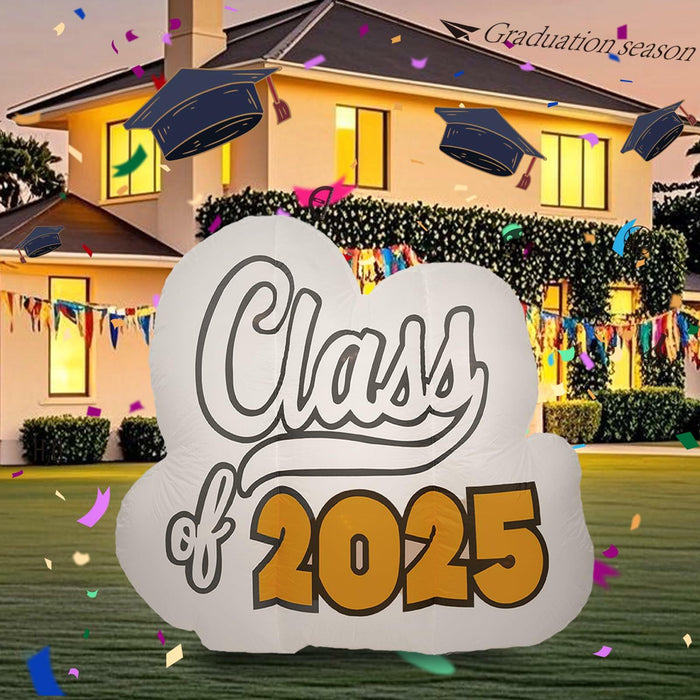 InfleasJoiy 4FT Graduation Inflatable Street Sign LED White Outdoor Decor by Deal US