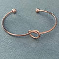 Unbranded Stainless Steel Love Knot Infinity Bracelet Cuff Open Bangle 2pc by Deal US