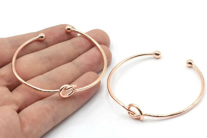 Unbranded Stainless Steel Love Knot Infinity Bracelet Cuff Open Bangle 2pc by Deal US