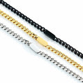 WINFY Cuban Link Necklace Men 6.5mm 18+2in Stainless Steel Black by Deal US