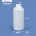 ASEVAT 33.8oz Plastic Reagent Bottle HDPE Wide Mouth Screw Cap 2Pcs by Deal US