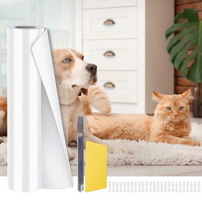 SENONAPO Cat Scratch Furniture Protector 196x17in Clear Self-Adhesive Tape by Deal US