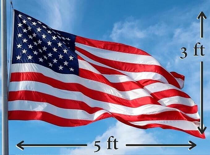 Outdoor American Flag 3x5ft Embroidered Stars Brass Grommets USA by Deal US