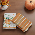 XCHI Fall Pumpkin Striped Dish Towels 18x26 Inch Colored Set of 4 by Deal US