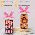 LeeSky 2 Pack Halloween Ghost Glass Tumblers 16Oz Pink Orange Lids Straws by Deal US