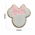 noxozoqm 2 Inch Bead Embroidered Patch Pink Pearl Glitter Edge 1Pc by Deal US