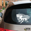 Bad Fish American Flag Buck Deer Car Decal White 1 Vinyl Sticker by Deal US