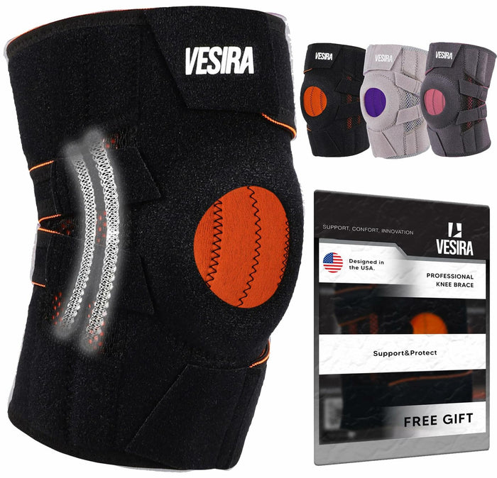 VESIRA Knee Brace Patellar Tendon Support Compression Sleeve Black by Deal US
