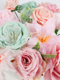 DEEMEI Artificial Pink Peach Silk Rose Peony Flowers Combo Box Set by Deal US