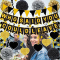 Yavxzvbw Retirement Party Decorations Glitter Gold Black Farewell by Deal US
