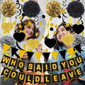 Yavxzvbw Retirement Party Decorations Glitter Gold Black Farewell by Deal US