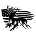Bad Fish American Flag Buck Deer Car Decal White 1 Vinyl Sticker by Deal US