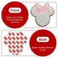 noxozoqm 2 Inch Bead Embroidered Patch Pink Pearl Glitter Edge 1Pc by Deal US
