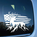 Bad Fish American Flag Buck Deer Car Decal White 1 Vinyl Sticker by Deal US