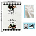 XCHI Fall Black Cat Pumpkin Plaid Kitchen Towels 18x26 Inch Set of 2 by Deal US