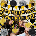 Yavxzvbw Retirement Party Decorations Glitter Gold Black Farewell by Deal US