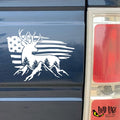 Bad Fish American Flag Buck Deer Car Decal White 1 Vinyl Sticker by Deal US
