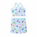 PATPAT Girls 2-Piece Tankini Swimsuit Set Sky Blue Fish Mermaid Size 6-7 by Deal US