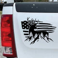 Bad Fish American Flag Buck Deer Car Decal White 1 Vinyl Sticker by Deal US