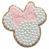 noxozoqm 2 Inch Bead Embroidered Patch Pink Pearl Glitter Edge 1Pc