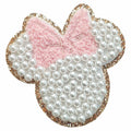 noxozoqm 2 Inch Bead Embroidered Patch Pink Pearl Glitter Edge 1Pc by Deal US