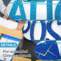 FOZEE Postal Worker Day Banner Blue Glitter Cardstock Decoration by Deal US