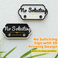 Aurastem No Soliciting Wooden Sign 2 Pcs Small Funny Home Business Decor by Deal US